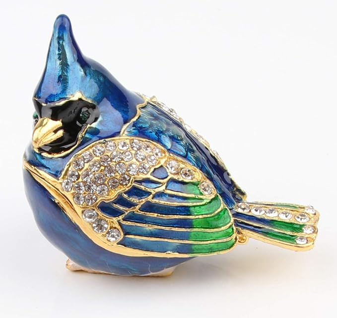 SEVENBEES Bird Trinket Box Metal Enameled Animal Figurines Collectable Wedding Jewelry Ring Holder Organizer by SEVENBEES