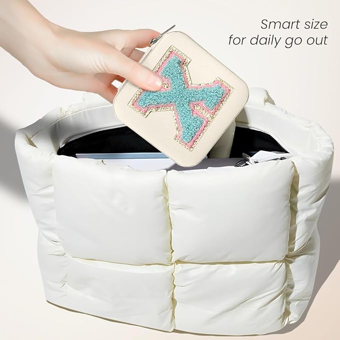 SANDJEST Personalized Jewelry Box, White Travel Jewelry Box with Initial X, Small Monogrammed Jewelry Case Organizer for Girls Women Teen Kids, Mini Travel Essentials Gifts for Birthday Christmas - Image 5