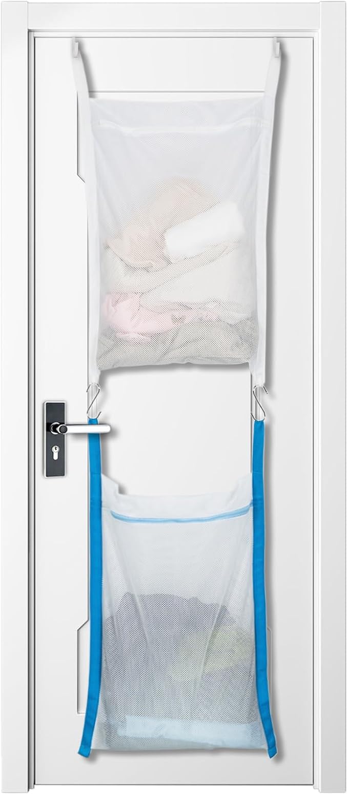 Over Door Large Mesh Laundry Hamper Bag, 2 Pcs Washable Laundry Basket for Bedroom/Dorm/Bathroom by Unknown