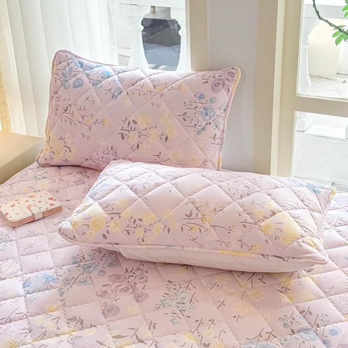 Mattress Protector, Soft Breathable Noiseless Mattress Cover with Stretchable Pockets for 6-11 inches Mattress, Machine Washable (03,2 Pillowcase 19"x29")