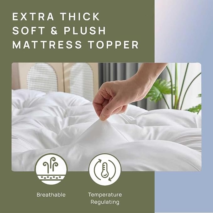 SHOUREN 5 Inch Memory Foam Mattress Topper Full for Back Pain Relief, Extra Thick Gel Memory Foam Bed Topper, Soft Fluffy Supportive Pressure Relief Mattress Pad, 54"x75"