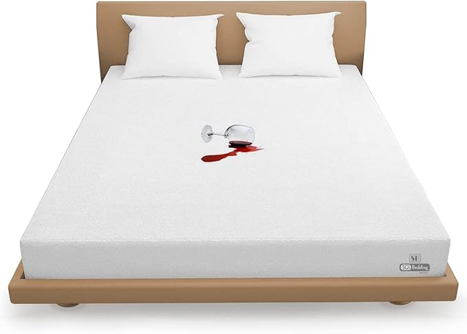 SGI bedding Waterproof 66X80 Olympic/Queen Mattress Protector – 15" Deep Pocket, Soft Noiseless & Breathable Fitted Style Bed Cover, Skin- Friendly Protection Against Moisture Spills & Stains – White