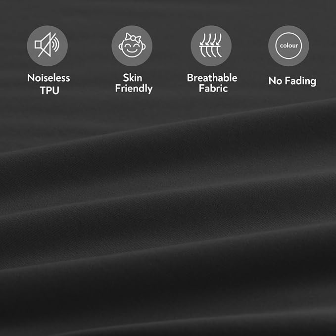 2 Pack Twin Mattress Protector Waterproof Cover, Machine Washable 14" Deep Pocket Twin Size Mattress Covers for Kids Bed, Black