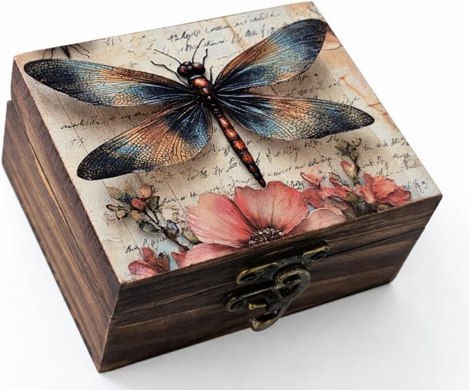 RK Collections Dragonfly Trinket Box Small Jewelry Keepsake Box | Bird lovers Gift Idea, Animals Ornaments for Girls, Women, Gift Idea, for Home Décor (3DFS1) by RK+Collections