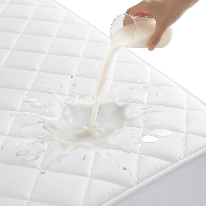 Full Mattress Protector,Waterproof Mattress Protector Fitted Up to 16" Deep Pocket, Soft Breathable Bed Mattress Cover for Bedroom,Doom Room,(White)