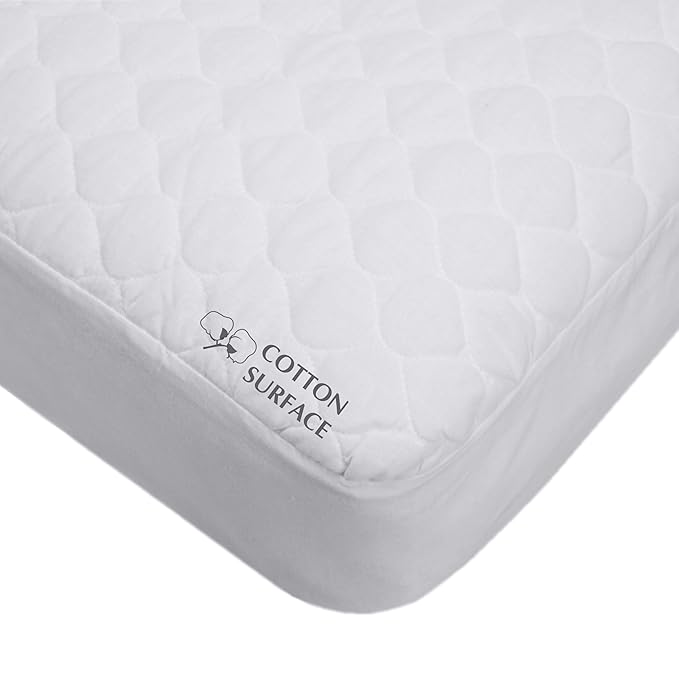 American Baby Company Waterproof Fitted Crib Mattress Protector 52" x 28" - 100% Cotton Quilted Top, Noiseless, Ultra-Soft & Breathable Crib & Toddler Mattress Pad Cover