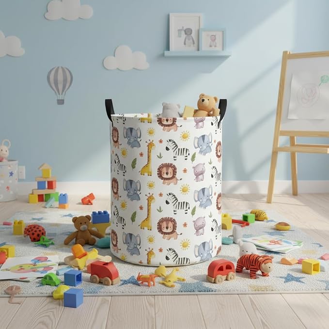 Baby Laundry Hamper kids laundry Basket Waterproof Laundry Bag for Bedroom Toy Clothes Organizer Room Décor(Animal) - Image 6