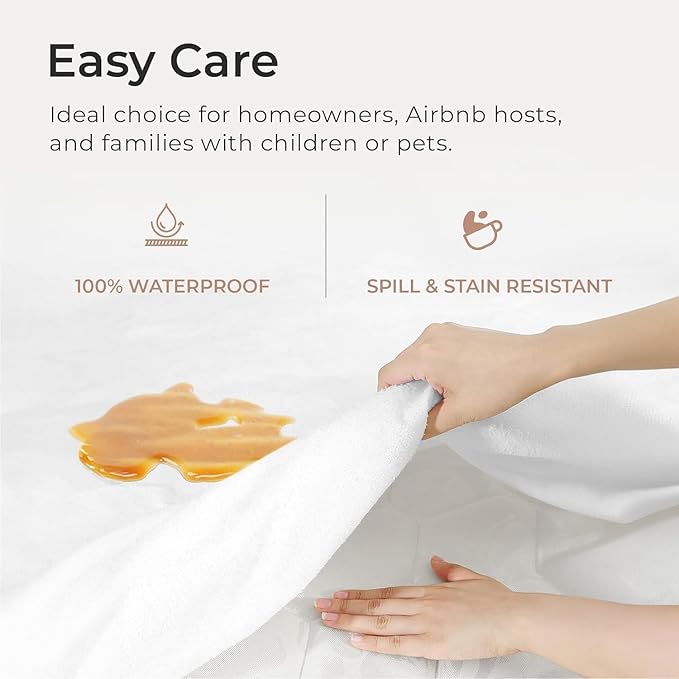 Comfort Beddings 100% Organic Cotton Mattress Protector Alaskan King Mattress Cover 250GSM, Waterproof, Noiseless Fitted Bed Cover Protector with 12" Deep Pocket