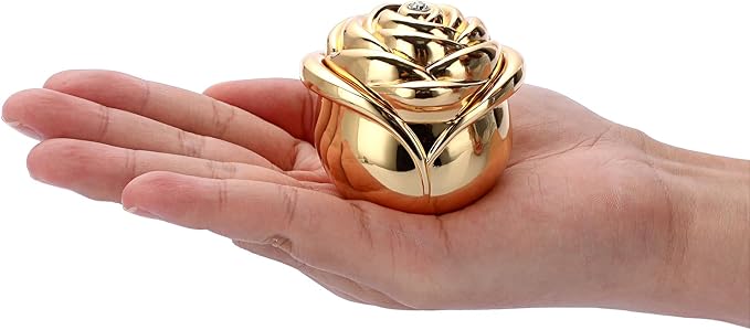 Hipiwe Rose Shape Vintage Jewelry Box - Small Trinket Storage Case Gold Ring Holder Treasure Box Organizer Keepsake Box for Rings Earrings Necklace, Gift for Women - Image 5