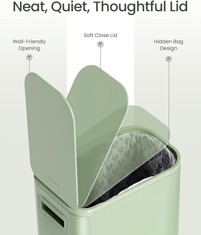 Cesun Small Bathroom Trash Can with Lid Soft Close, Step Pedal, 5 Liter / 1.3 Gallon Stainless Steel Garbage Can with Removable Inner Bucket, Waste Basket for Bathroom, Bedroom (Green) - Image 4