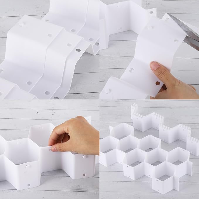 Ohlove 32Pcs Honeycomb Drawer Organizer Divider for Underwear Socks Bras Ties Belts Scarves (112 Slots) - Image 2