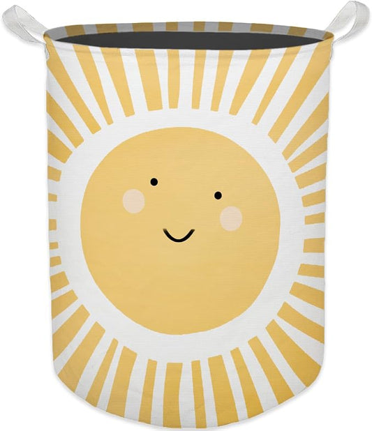 Cute Sunshine Laundry Basket, Boho Sunshine Nursery Waterproof Collapsible Laundry Hamper Dirty Clothes Storage Toy Bin Organizer for Toddler Baby Kids Room Bedroom Bathroom College Dorm by Unknown