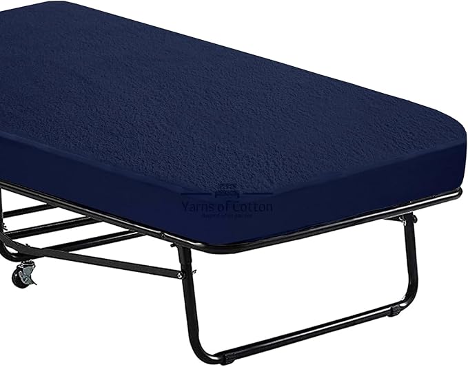Cot Mattress Protector 48"x75" Waterproof, Terry Soft and Noiseless Mattress Protector Perfect for Daybed 48" X 75" Mattress/Narrow Twin/Cot Size/Rv Bunk/Camping Cot (Navy)