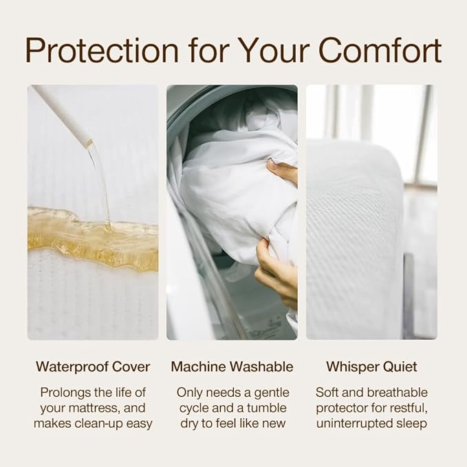 Coop Home Goods Ultra-Tech Waterproof Mattress Protector Twin, Smooth Top Mattress Pad, Waterproof Cover, Up to 18 Inches Deep, Machine Washable, Noiseless Comfort, Twin (39x75)
