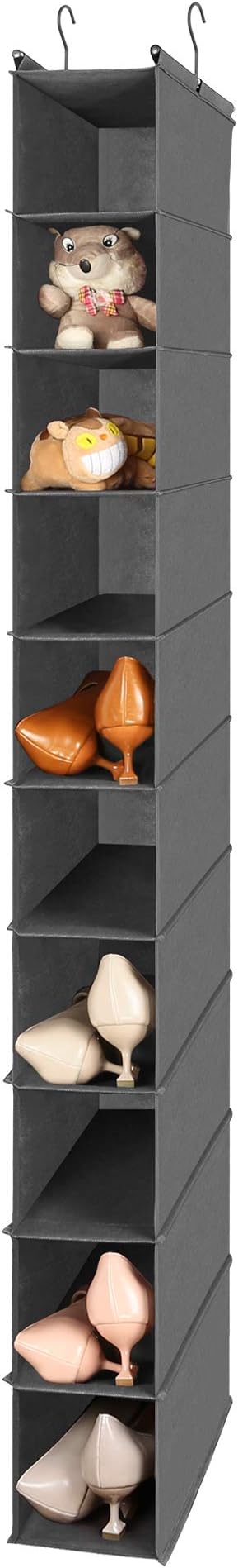 MAX Houser 10-Shelf Hanging Shoe Shelf Organizer, Hanging Shoe Storage for Closet (Grey) by MAXHouser
