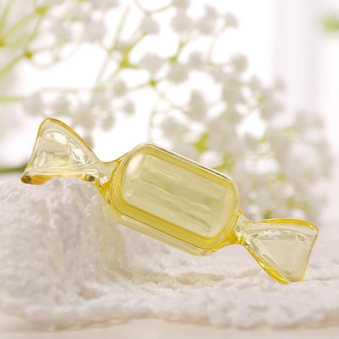 FZBNSRKO 50 Pcs Clear Candy Shaped Jewelry Box,Mini Jewelry Organizer Boxes Lovely Plastic Candy Container DIY Jewelry Accessories for Wedding Party Travel Valentine's Day(yellow) - Image 3