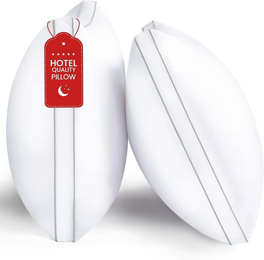 ROUMEA Pillows Standard Size Set of 2, Bed Pillows for Sleeping 2 Pack, Luxury Hotel Quality, Supportive Standard Pillows with Soft Down Alternative for Back Stomach Side Sleepers, Machine Washable