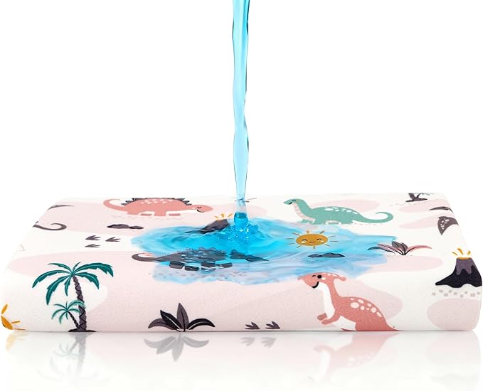 Pee Pads for Kids Waterproof Crib Pad - Reusable Potty Training Pads for Bed, Washable Toddler Mattress Pad Protector, Unisex for Toddlers Adults Elderly & Pets(Cartoon Dinosaur, 31 x 39 Inch)