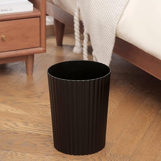 JiatuA Small Trash Can Plastic Wastebasket Round Garbage Container Bin for Bathroom, Kitchen, Bedroom, Home Office, College Dorm, Black 2 Pack - Image 2