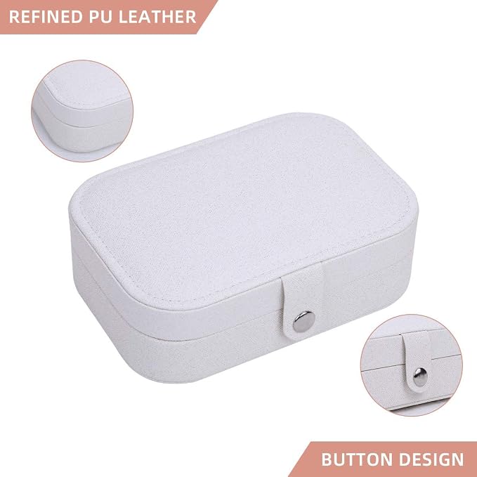 CASEGRACE Jewelry Box For Women Travel Jewelry Organizer Double Layer for Necklace Earring Rings Jewelry Holder Case - Image 8