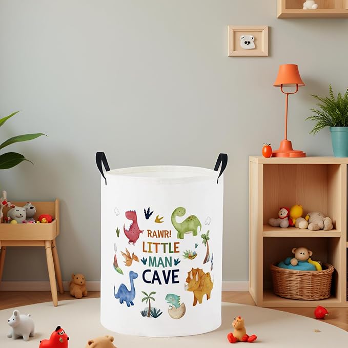 Baby Laundry Basket Baby Nursery Hamper Kids Laundry Basket Toy Storage Bin for Boys Room Decor Gift Baskets for Bedroom Bathroom(Dinosaur) - Image 4