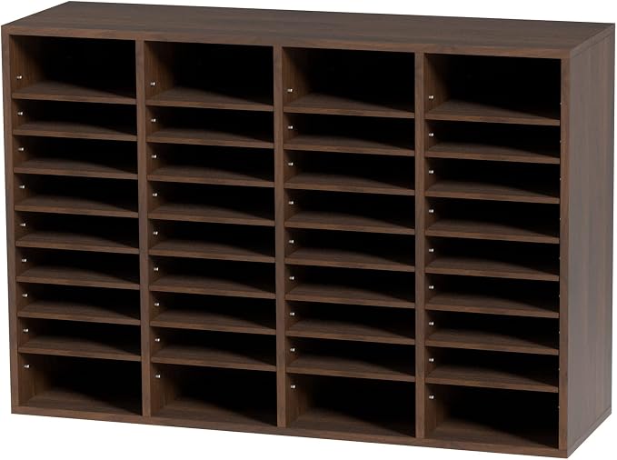 VEVOR Literature Organizers, 36 Compartments Office Mailbox with Adjustable Shelves, Wood Literature Sorter 39.3x12x26.8 inches for Office, Home, Classroom, Mailrooms Organization, EPA Certified Brown - Image 9