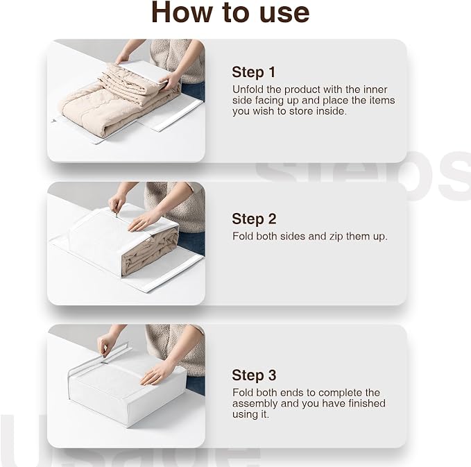 DIMJ Bed Sheet Organizers and Storage 6 Pack - Foldable Sheet Holder for Linen Bedding Storage Box for organization, Sheets Set Holder for Blanke, Towel (King & Queen Size), White - Image 5