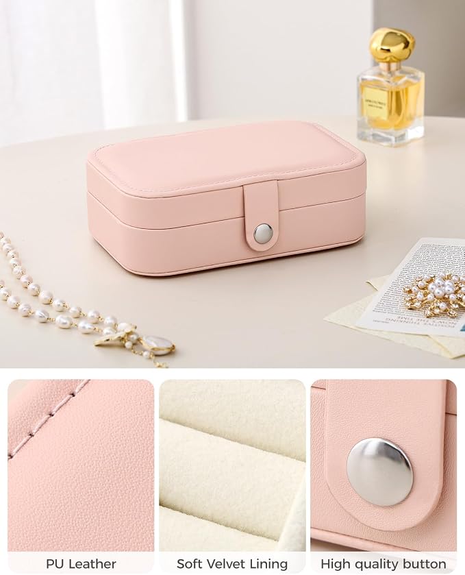 CASEGRACE Jewelry Box For Women Portable Travel Jewelry Case for Necklace Earring Rings Jewelry Holder Case Gift Box Girls - Image 6