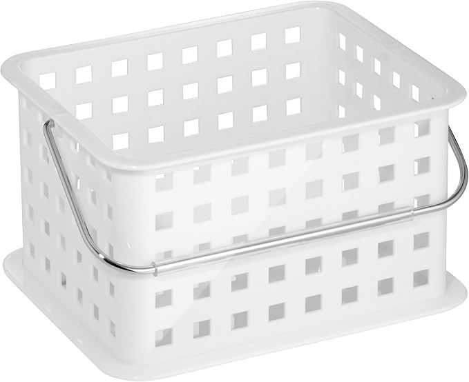 iDesign Portable Shower Caddy Basket with Handle for College Dorm or Bathroom - White - Made in USA - Image 9