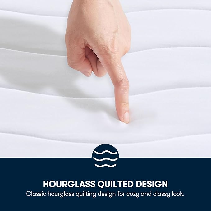 Serta Heated Mattress Pad Twin Size - Electric Mattress Pad, 10 Heat Setting Controller, Auto Shut Off Timer, Deep Elastic Pocket, Up to 17" Mattress, ETL Certified, Machine Wash, Twin, White