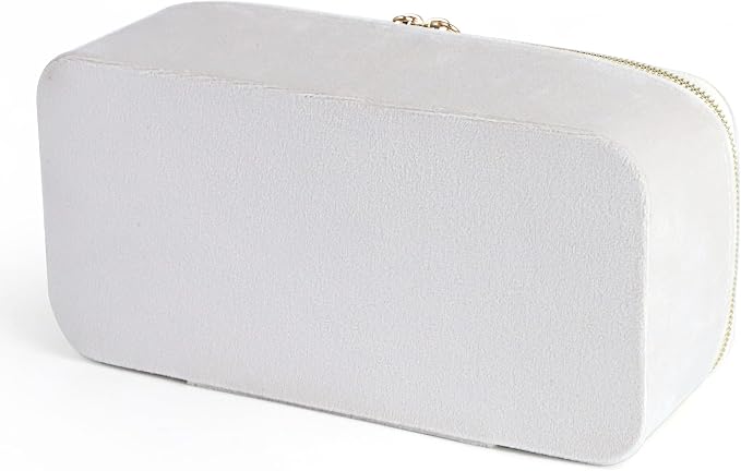 HofferRuffer Jewelry Box Organizer for Women Girls, Travel Jewelry Case with 12 Portable Zipper Bags, Jewelry Storage Ideal for Travel & Home Organization (12pcs-CreamWhite Velvet) - Image 5
