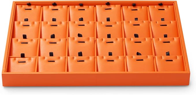 Oirlv Luxury Leather Jewelry Display Tray 24 Grid Jewelry Organizer Tray with Removable Inserts Necklace Pendant Storage by Oirlv