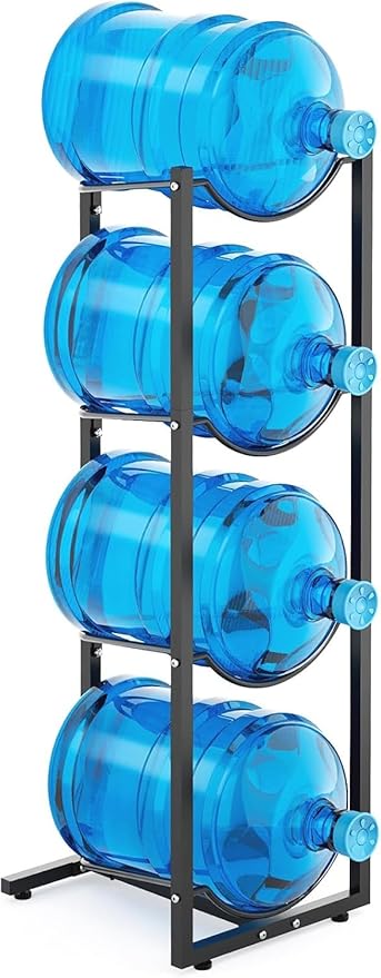 MYLOLF 5 Gallon Water Jug Holder : 4 Tier Water Jug Stand Holder for 5 Gallon Water Dispenser- 5 Gal Water Bottle Storage Rack Organizer for Home Kitchen Garage (4 Tier) by MYLOLF