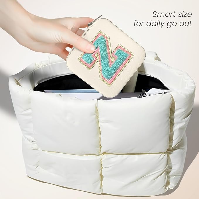 SANDJEST Personalized Jewelry Box, White Travel Jewelry Box with Initial Z, Small Monogrammed Jewelry Case Organizer for Girls Women Teen Kids, Mini Travel Essentials Gifts for Birthday Christmas - Image 5