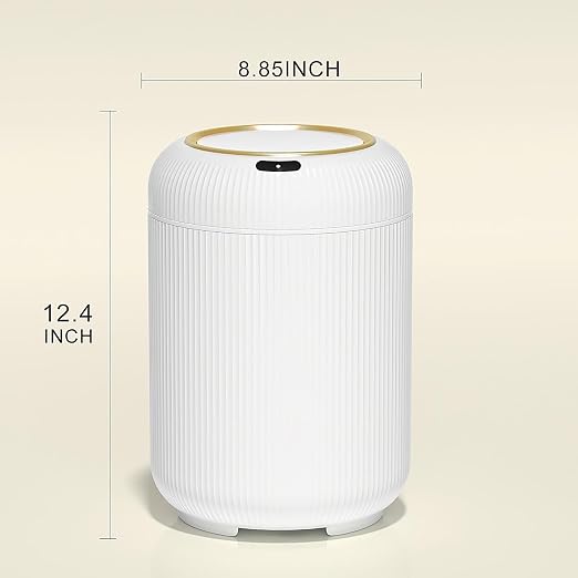 Automatic Motion Sensor Bathroom Trash Can with Lid, 3 Gallon Touchless Trash Bin, Smart Plastic Electric Garbage Cans Small White Wastebasket for Office, rv, Bedroom, Living Room - Image 5