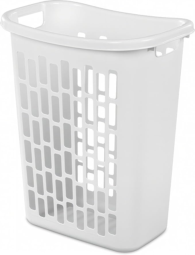 1.8 Bushels Capacity (63.4L) 3-Pack Tall & Slim Open Heavy-Duty Plastic Laundry Hamper with Reinforced Handles for Easy Clothes Transport, Ideal for Closets, Dorm, Laundry Room & Bathroom, White - Image 4