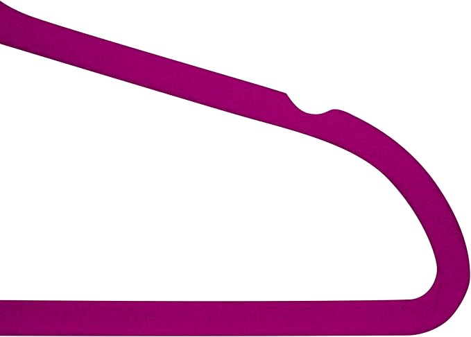 Simplify 10 Super Slim Velvet Huggable Hangers in Fuchsia - Image 6