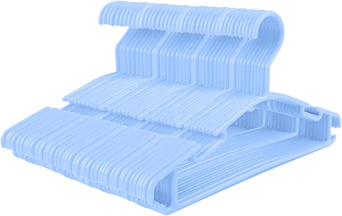GoodtoU Plastic Childrens Hangers 60 Pack, Blue, Lightweight, Slim, Ideal for Baby Clothes, Kids Hangers, Closet Organization by GoodtoU
