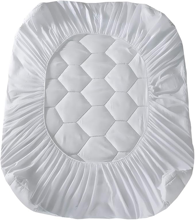 Favorland Twin XL Mattress Pad, 8-21" Deep Pocket Protector Ultra Soft Quilted Fitted Topper Cover Fit for Dorm Home Hotel -White