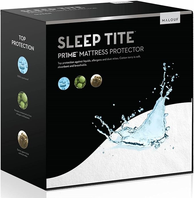 SLEEP TITE Hypoallergenic 100% Waterproof Mattress Protector - 15-Year U.S. Warranty - Vinyl Free - Full