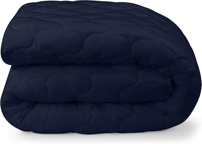 Utopia Bedding Waterproof Mattress Protector, Queen Mattress Pad, Noiseless Quilted Fitted Cover with Deep Pocket Stretches up to 16 Inches (Navy)