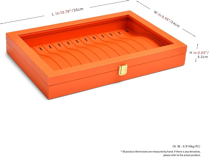 Oirlv Premium Leather Necklace Bracelet Organizer Tray with Acrylic Lid Jewelry Display Case Drawer Insert Jewelry Organizer for women - Image 5