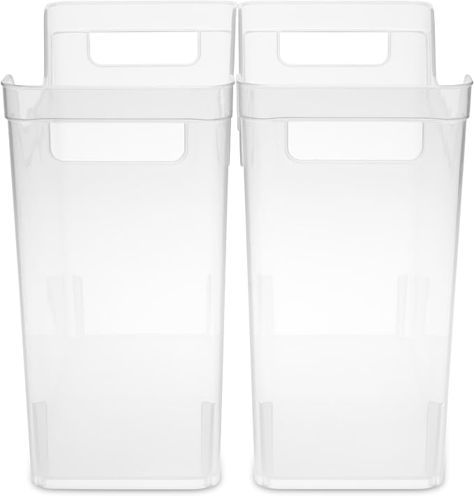Sterilite Narrow Shelf Bin with Handles, Plastic Storage Container for Organizing Shelving, Closet, Pantry, and Countertops, Clear, 6-Pack - Image 4