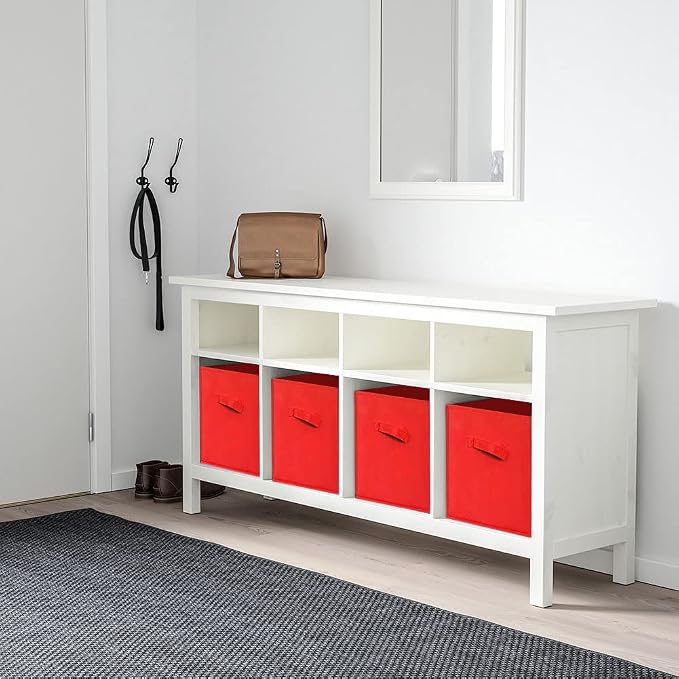 ShellKingdom Storage Bins, Foldable Fabric Storage Cubes and Cloth Storage Organizer Drawer for Closet and Toys Storage, 2 Pack (Red) - Image 4