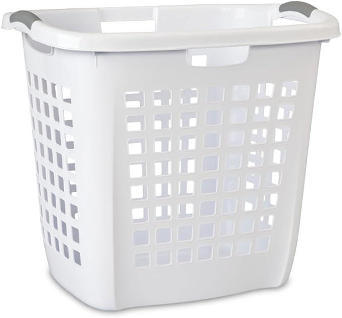 Sterilite Ultra Easy Carry Laundry Hamper, Comfort Handles to Easily Carry Clothes Between the Bedroom and Laundry Room, Plastic, White, 4-Pack - Image 5