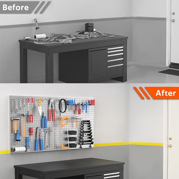 Ultrawall 4 Pcs Metal Pegboard Wall Panels, Peg Boards for Garage Tool Storage - Image 6