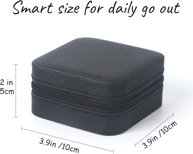 MFXIP Travel Jewelry Case Small Jewelry Box Jewelry Organizer Storage Case Portable PU Leather Mini Jewelry Travel Case for Girls Womens Earring, Necklace, Rings,Bracelets - Image 3