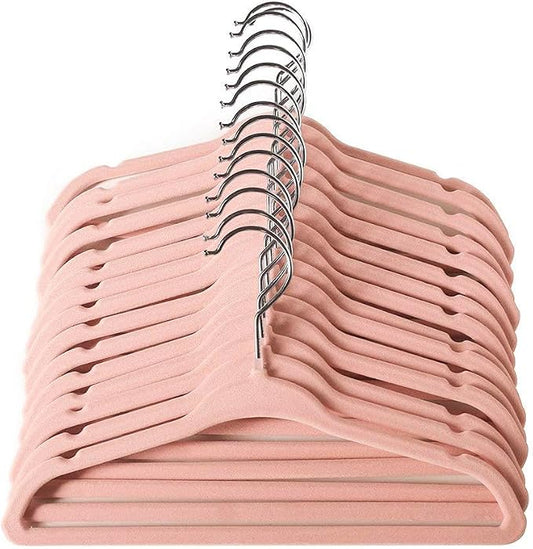 ManGotree Baby Hangers, Childrens Hanger Kids Coat Hangers with Ultra Thin & Non-Slip Design 15 Pack (Light Pink) by ManGotree