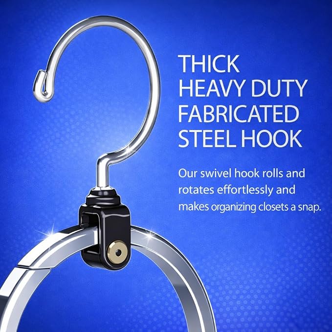 Rolly Hanger® Closet Space Saver – Premium Rotating Aluminum Organizer for Belts, Ties, Hats & Handbags – Heavy Duty 360° Swivel – Declutter & Maximize Storage (3 Pack) - Image 11