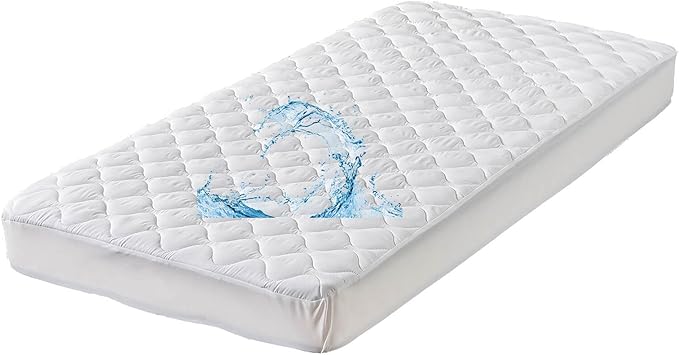 Waterproof Quilted Twin XL Mattress Protector Pad for College Dorm Room Extra Long Twin or Adjustable Bed Padded Fitted Matress Cover White